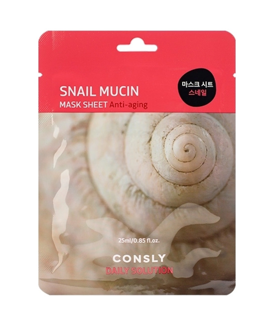 Consly Тканевая маска для лица с муцином улитки, 25мл