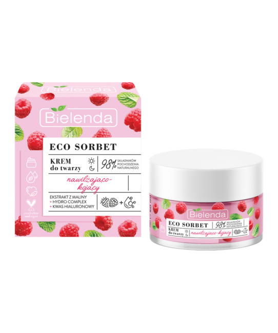 Bielenda Крем для лица увлажняющий и успокаивающий ECO SORBET Raspberry, 50мл (1)