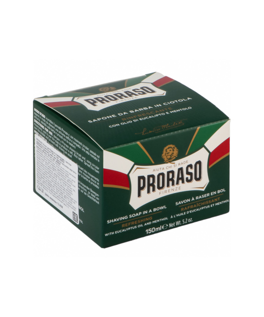 PRORASO Мыло для бритья освежающее с маслом эвкалипта и ментолом, 150мл (2)