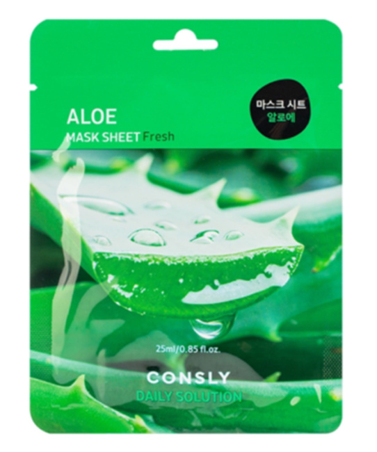 Consly Тканевая маска для лица с экстрактом алоэ, 25мл
