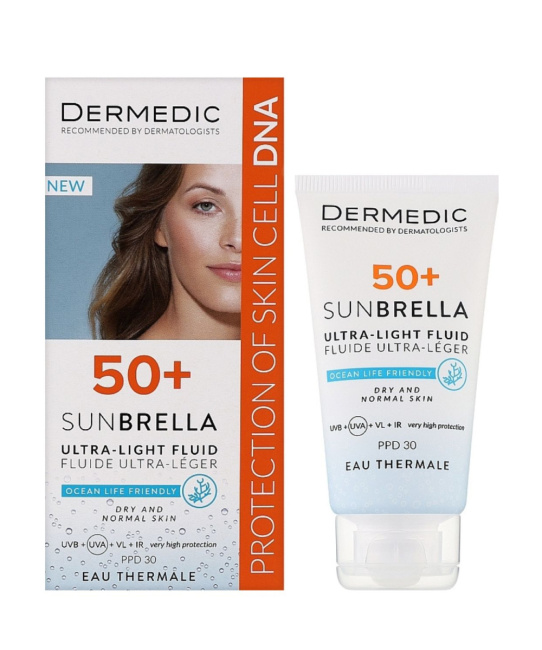 Dermedic Ультралегкий флюид SPF 50+ для сухой и нормальной кожи, 40мл (1)