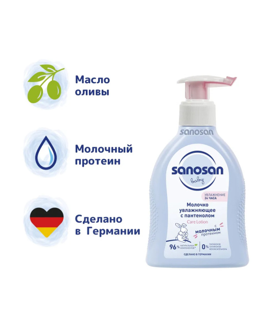 Sanosan Молочко увлажняющее с пантенолом, 200мл (1)