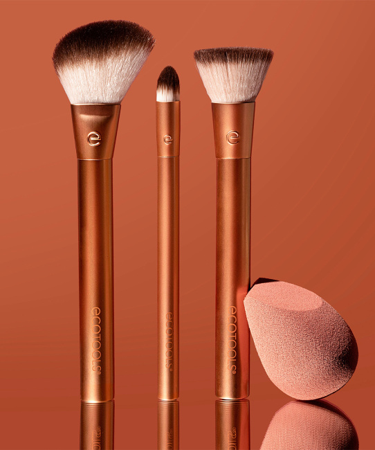 EcoTools Набор кистей и спонж для макияжа Precious Metals, 4шт (3)