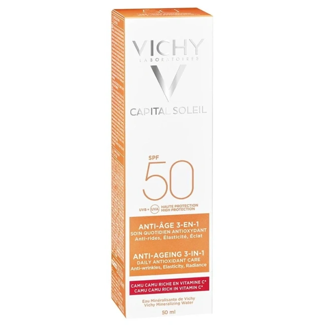 VICHY Антивозрастной солнцезащитный крем 3 в 1 с антиоксидантами SPF 50, 50мл (5)