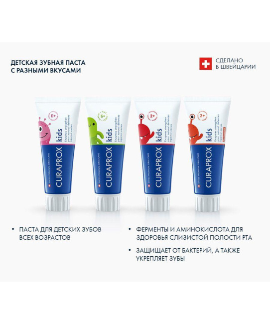 Curaprox Зубная паста Kids "Мята", 60мл (3)