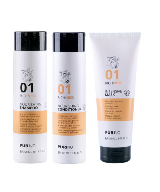PURING Набор Puring Интенсивное питание Шампунь/Кондиционер/Маска для волос + Авторская подарочная коробка