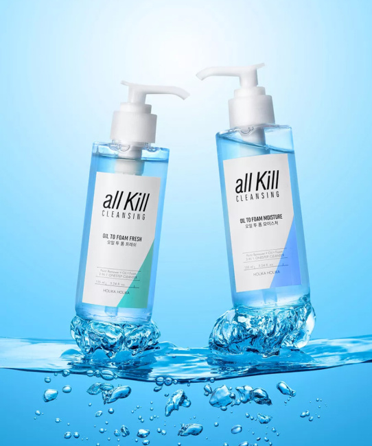 Holika Holika Очищающее гидрофильное масло-пенка All Kill Cleansing Oil To Foam Moisture увлажняющее, 155мл (2)