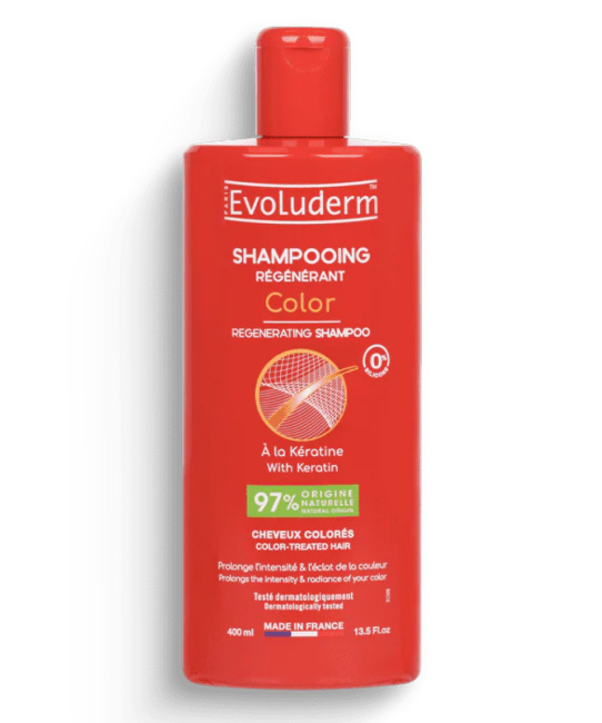 Evoluderm Восстанавливающий шампунь для окрашенных волос с Кератином, 400мл