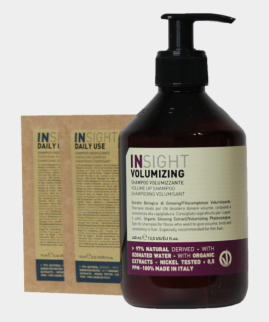 INSIGHT Микс VOLUMIZING: Шампунь  для объема волос волос + саше, 400мл