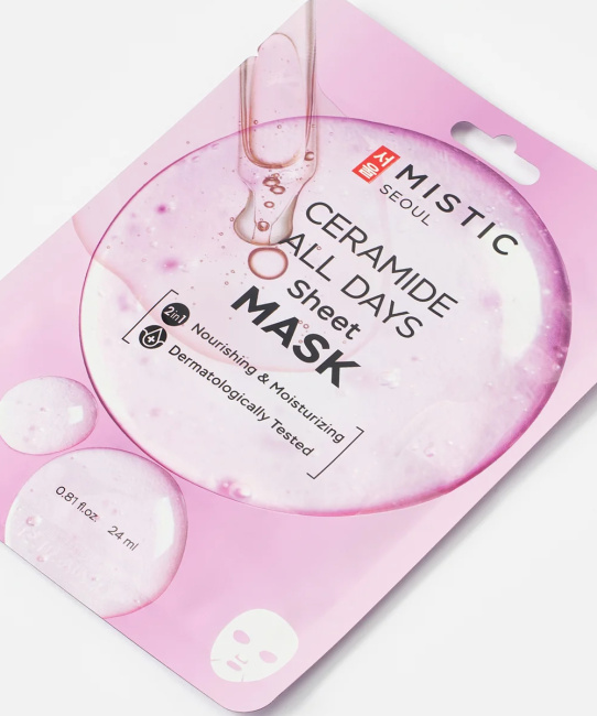 MISTIC CERAMIDE ALL DAYS Sheet mask Тканевая маска для лица с керамидами, 24мл (1)