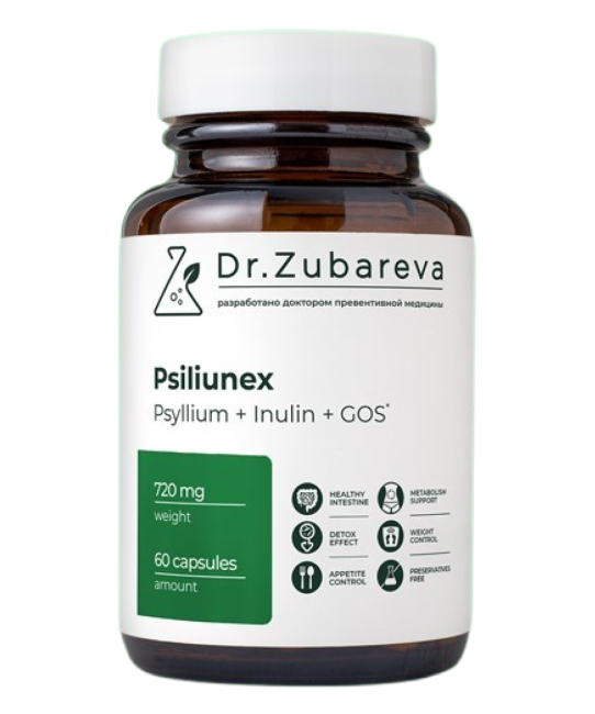 Dr. Zubareva Псилиунекс, 60 капсул, 300г (1)