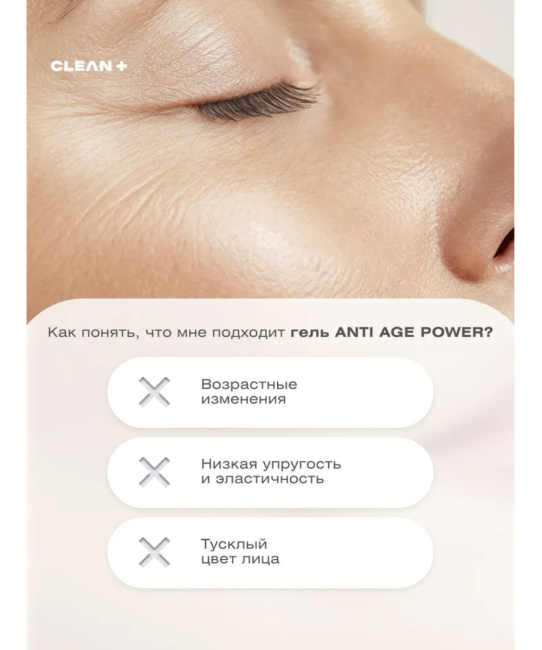 CLEANPLUS Гель для умывания ANTI AGE POWER, 200 (7)