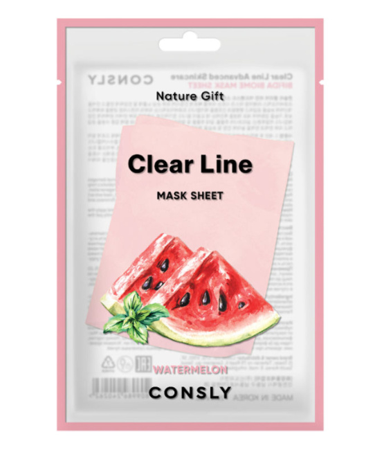 Consly Тканевая маска для лица тонизирующая с экстрактом арбуза, 25мл