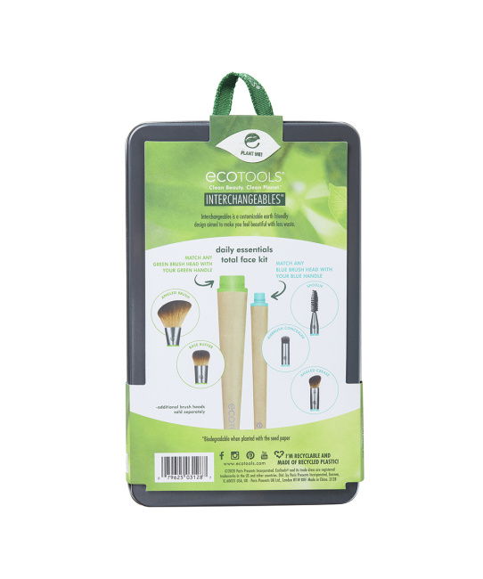 EcoTools Набор кистей для макияжа (5 сменных насадок и 2 ручки) Interchangeables, 7шт (5)
