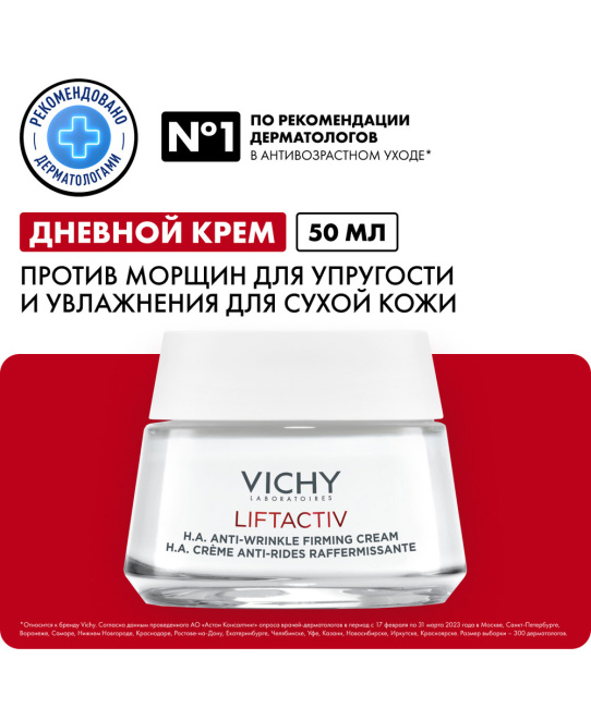 VICHY Крем-уход против морщин для упругости сухой и очень сухой кожи, 50мл (2)