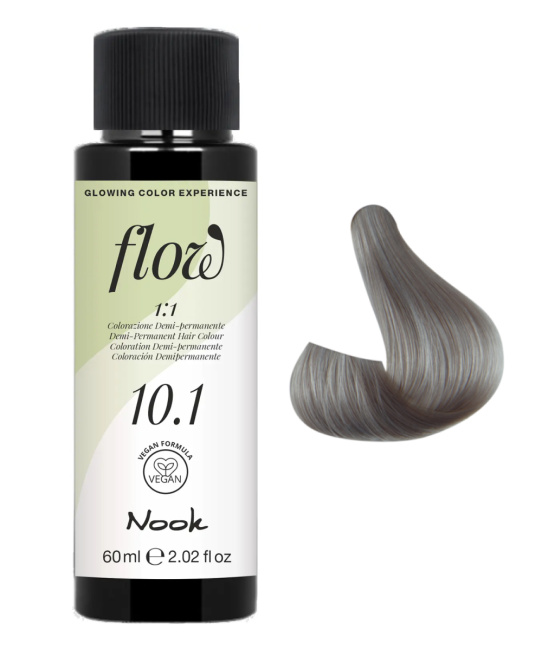 NOOK Краска для волос FLOW demi-permanent hair colour, тон 10.1 (платиновый блонд), 60мл (2)