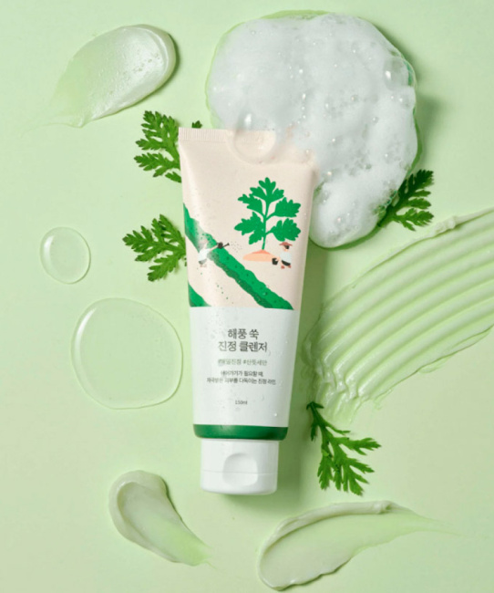 Round Lab ROUND LAB Успокаивающая пенка для умывания MUGWORT CALMING CLEANSER, 150 мл, 150мл (1)
