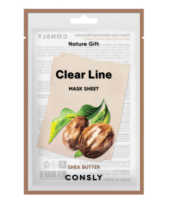 Consly Тканевая маска для лица питательная с маслом ши, 25мл