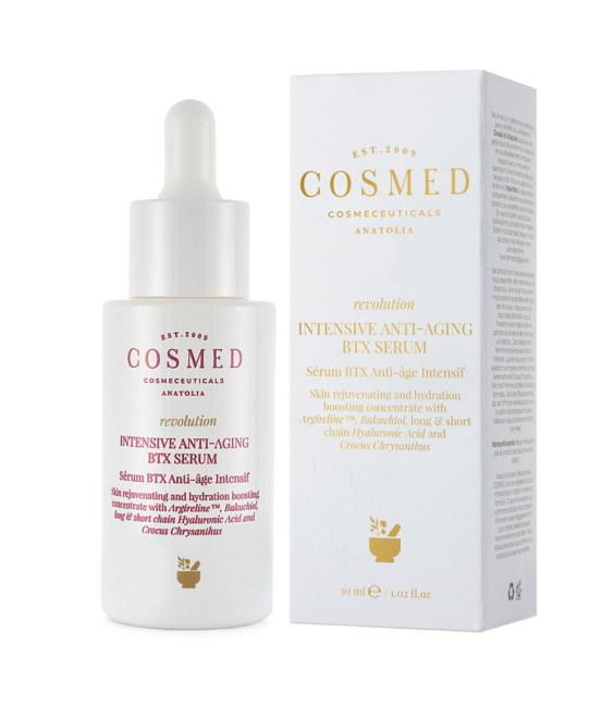 Cosmed Сыворотка косметическая интенсивная, увлажняющая с бакучиолом REVOLUTION INTENSIVE ANTI-AGING BTX SERUM, 30мл (2)