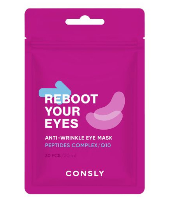 Consly Тканевые маска-патчи от морщин для области вокруг глаз с коэнзимом Q10 и пептидами, 30шт