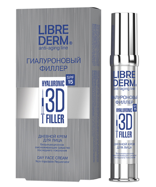 Librederm Крем дневной для лица Гиалуроновый 3d Филлер SPF 15, 30мл