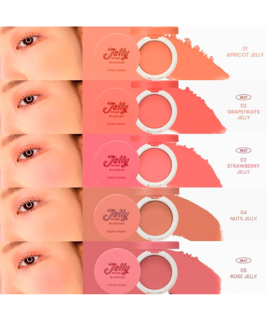Holika Holika Holika Holika Румяна для лица Jelly Dough Blusher 02 Grapefruit, 4,2 г, 4.2г (3)
