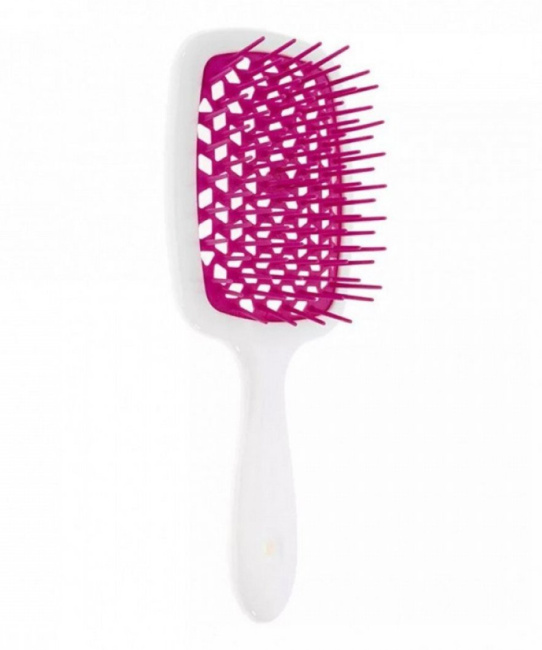 Janeke Щетка для волос белая с малиновым Janeke Superbrush Small