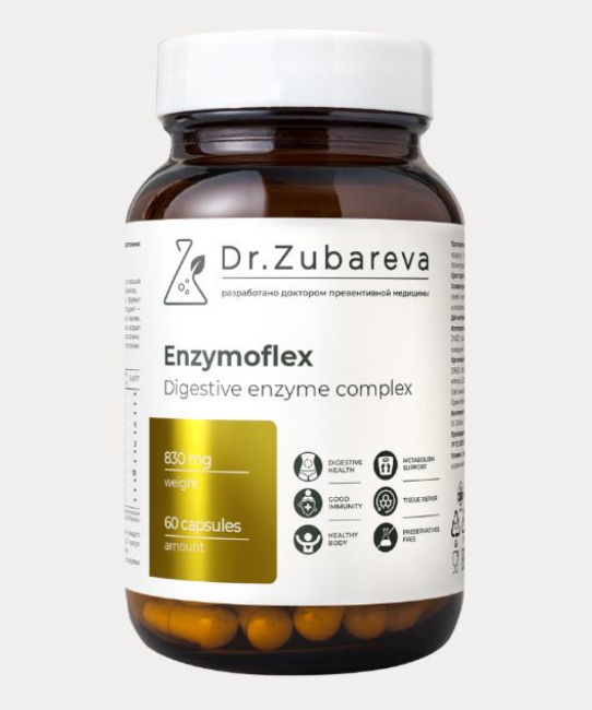 Dr. Zubareva Энзимофлекс, 60 капсул, 150г (1)