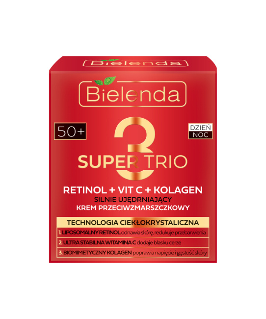 Bielenda Крем против морщин сильно увлажняющий 50+ SUPER TRIO RETINOL + VIT C + KOLAGEN, 50мл (2)