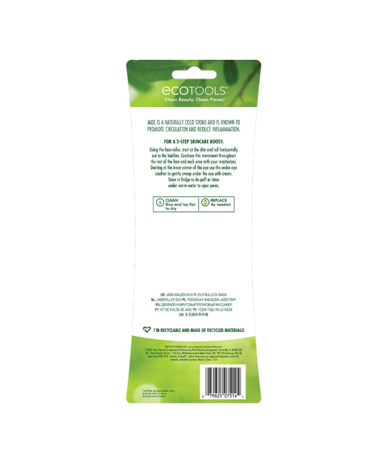 EcoTools Набор массажеров для лица нефритовых Jade Roller, 2шт (2)