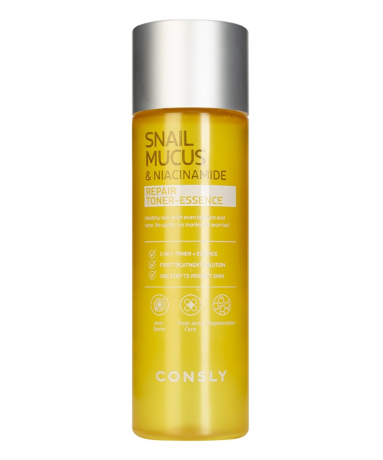 Consly Восстанавливающий тонер-эссенция для лица с муцином улитки и ниацинамидом, 200мл