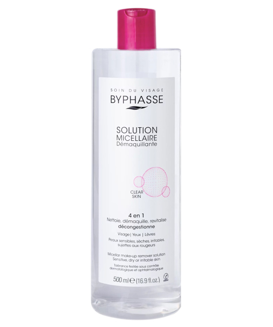 BYPHASSE Мицеллярная жидкость для лица для сухой и чувствительной кожи, 500мл