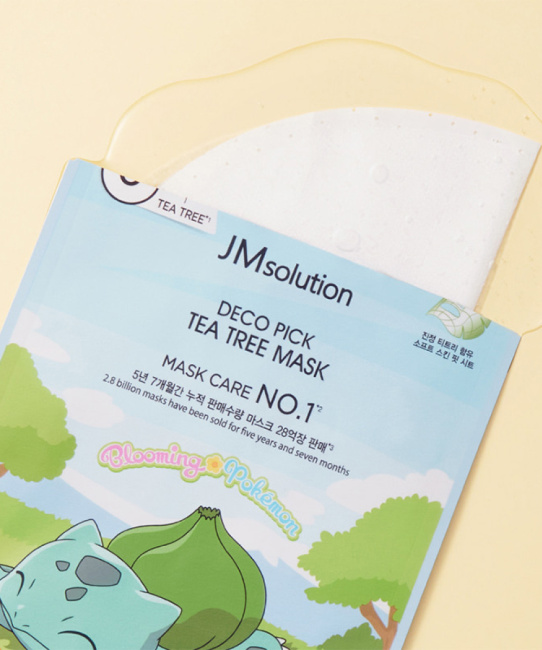 JM Solution Маска тканевая с чайным деревом против воспалений Tea Tree Mask X Pokemon BULBASAUR, 30мл (1)