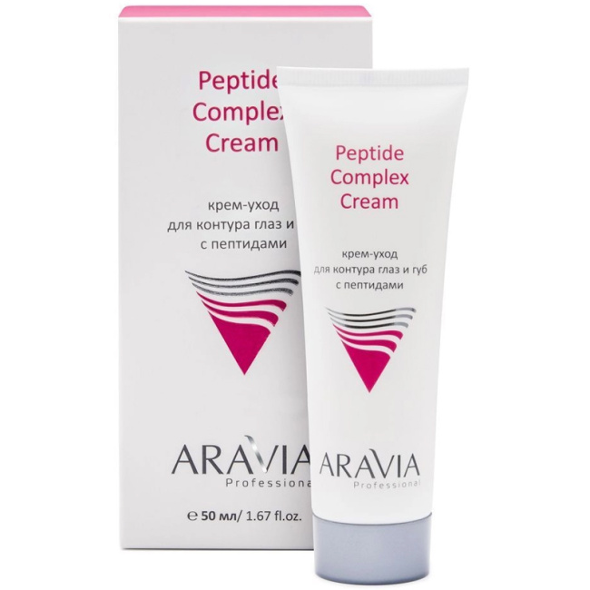 Aravia Professional Крем-уход для контура глаз и губ с пептидами, 50мл