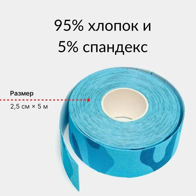 AYOUME Тейп для лица 2,5см*5м камуфляж голубой, 1шт (2)