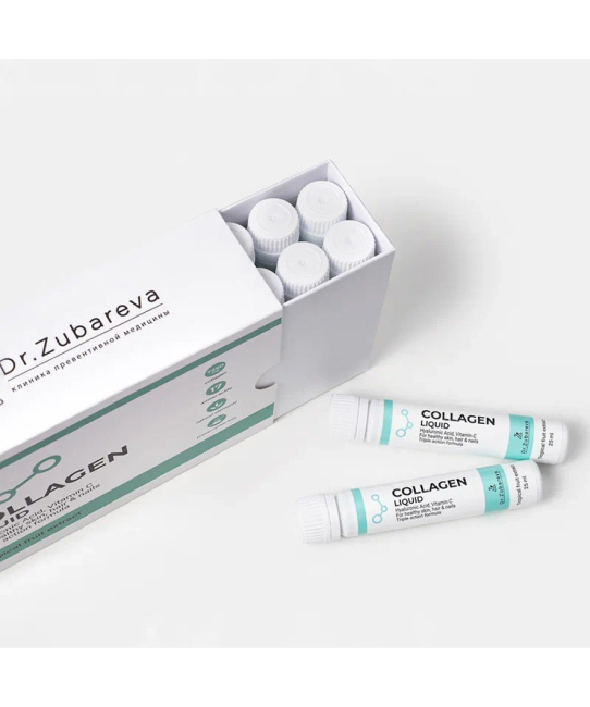 Dr. Zubareva Питьевой концентрат коллагена COLLAGEN LIQUID, вкус тропик, 14 шотов, 350г (3)