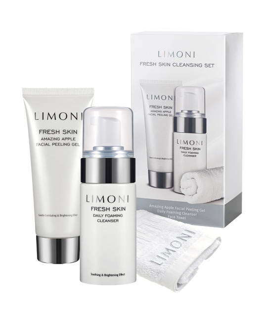 Limoni Набор Fresh Skin Cleansing Set (Пенка для ежедневного очищения кожи + Гель-скатка для лица), 1шт