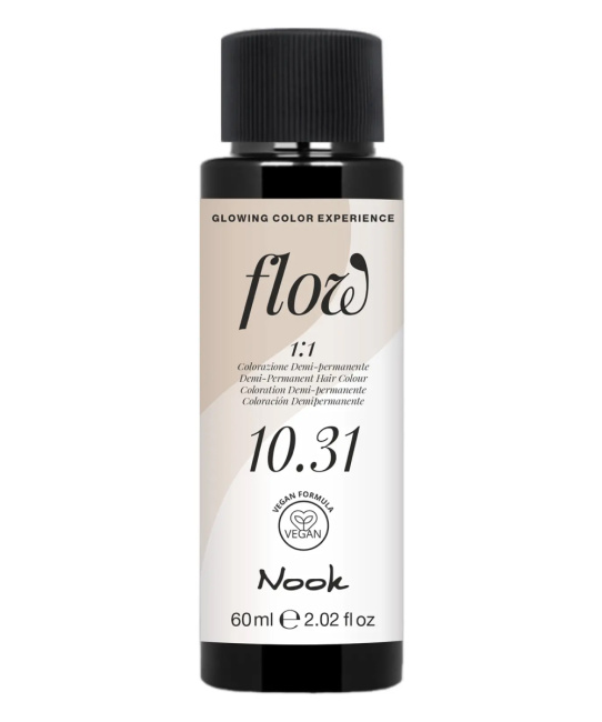 NOOK Краска для волос FLOW demi-permanent hair colour, тон 10.31 (светлый блонд холодно-бежевый), 60мл