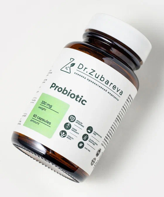 Dr. Zubareva Пробиотики, 60 капсул, 160г (3)