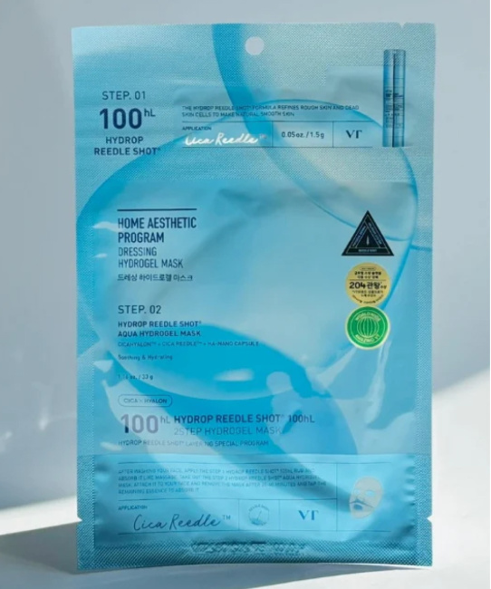 VT COSMETICS VT COSMETICS Двухфазная гидрогелевая маска с микроиглами 100 2Step  Hydrop HL Reedle Shot Hydrogel Mask (голубая) (33 гр + 1,5 гр), 34.5 (2)