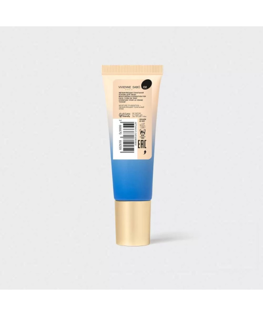 Vivienne Sabo Тональная основа для лица увлажняющая "Ocean", тон 02: теплый бежевый, 23мл (7)