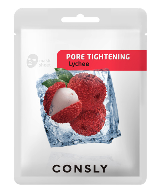 Consly Тканевая маска для лица Сужающая поры с экстрактом личи, 20мл