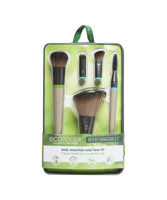 EcoTools Набор кистей для макияжа (5 сменных насадок и 2 ручки) Interchangeables, 7шт (3)
