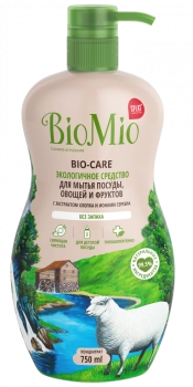 BioMio Средство для мытья посуды экологичное "Без запаха", 750мл