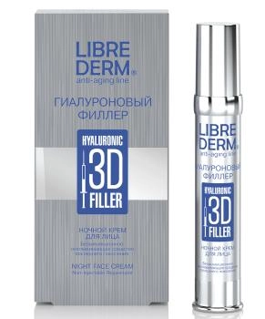 Librederm Крем ночной для лица Гиалуроновый 3d Филлер, 30мл