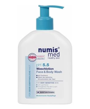 Numis med Гель очищающий для лица и тела с пантенолом для чувствительной кожи pH 5,5 SENSITIVE, 200мл