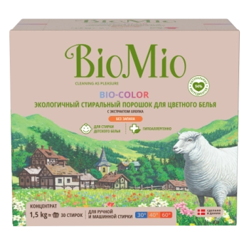 BioMio Порошок стиральный экологичный для цветного белья, 1500гр