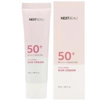 NEXTBEAU Солнцезащитный омолаживающий крем с коллагеном SPF 50+ / PA++++, 55мл