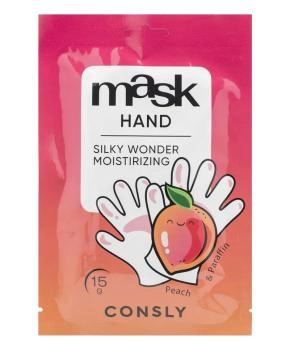 Consly Парафин-маска для рук Silky Wonder с экстрактом персика  в виде перчаток, 15г