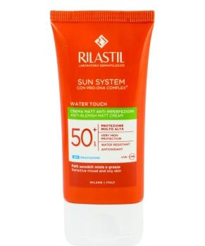 Rilastil Крем для кожи с несовершенствами солнцезащитный матирующий SPF 50+ SUN SYSTEM Water Touch, 50мл